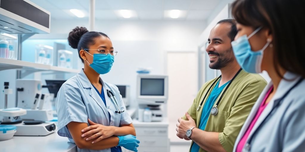 Imagen de un laboratorio clínico moderno y acogedor.