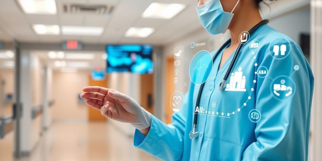 Profesional de salud con tecnología médica avanzada.