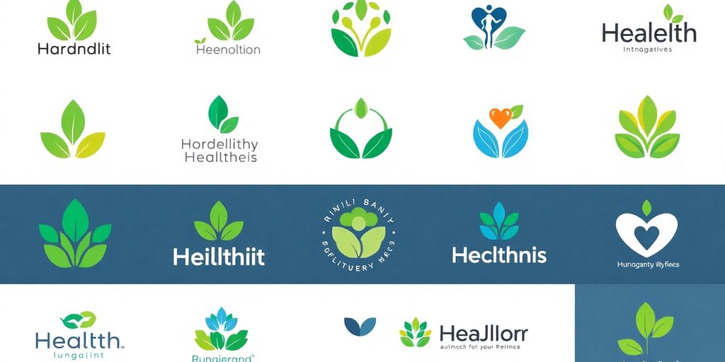 Logos de salud modernos y vibrantes para inspiración.